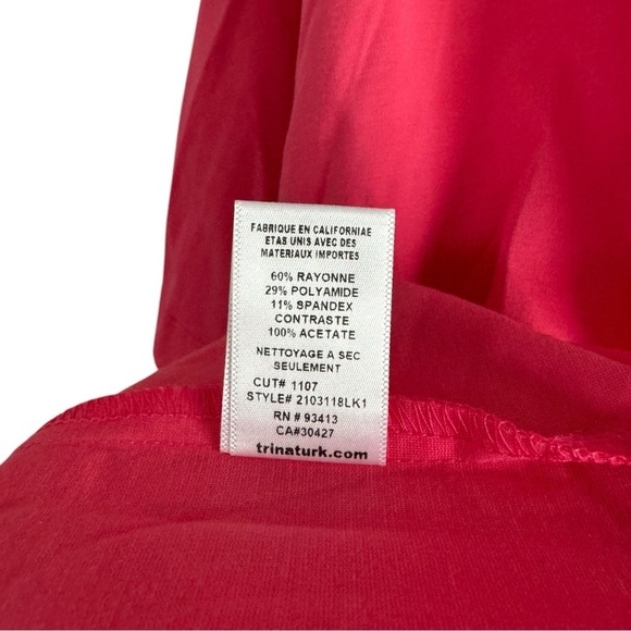 Trina Turk Isla 2 Boxy Cropped Embroidered Top Watermelon Large Pink Shirt - Picture 4 of 9